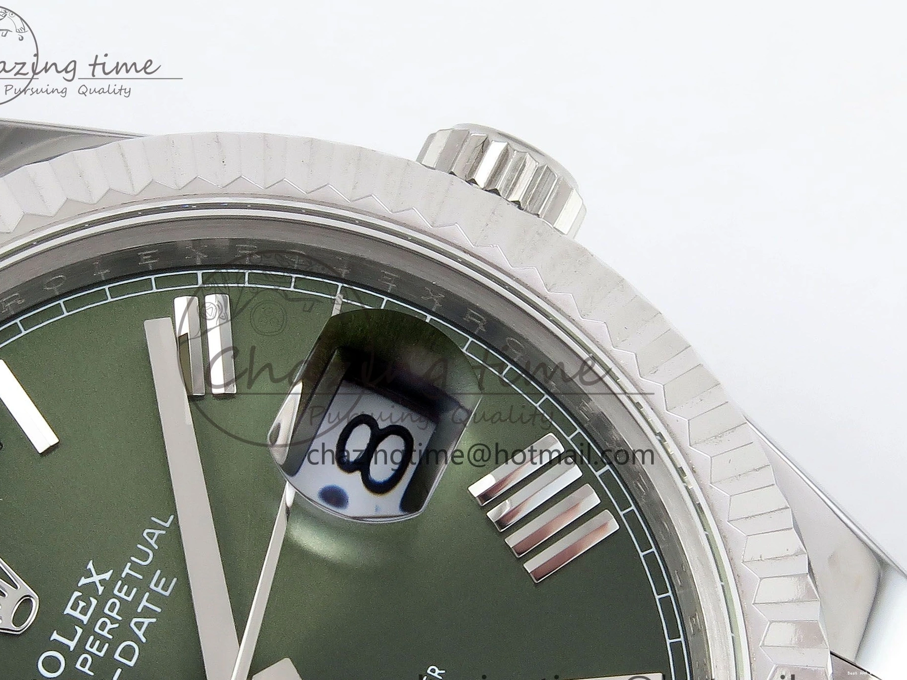 Best AAA Replica Sites Bracelet JDF 1440 V3 904L on TravelReady (Gain President 40 DayDate Weight) Steel VR3255 SS Dial Green Roman 1218